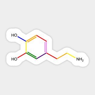 Dopamine Rainbow Molecule Chemistry Sticker